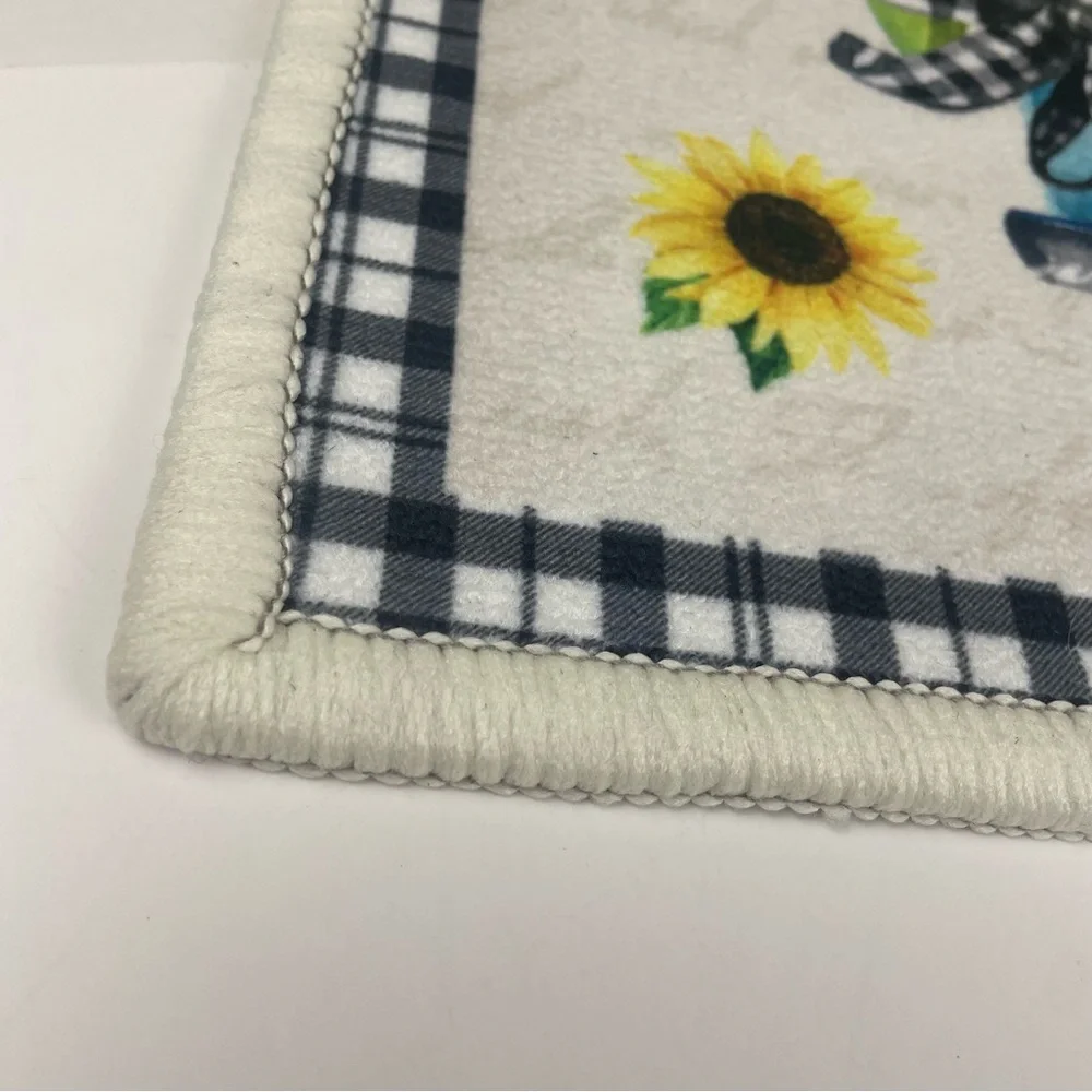 Welcome Sunflower Truck Door Mat 24x16 Farmhouse Spring Floral Entry Rug